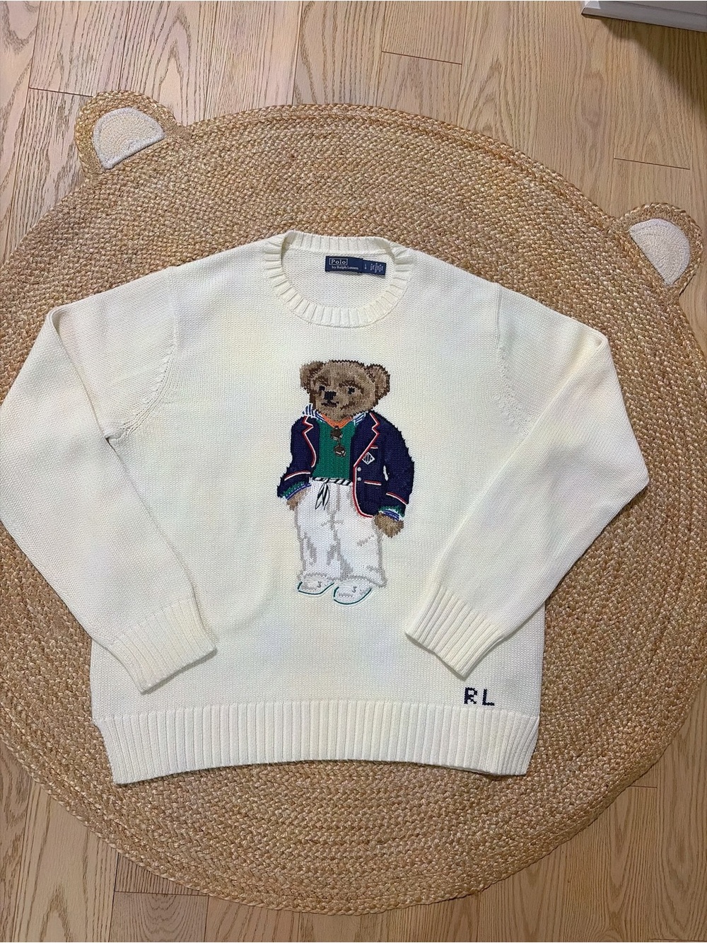 Ralph Lauren Cream Polo Bear Crewneck Sweater - Women